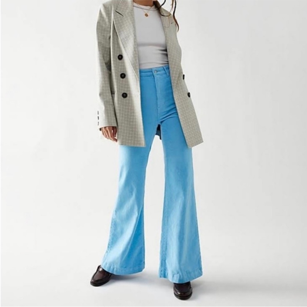 ROLLA'S Eastcoast Flare Corduroy Jeans Sky Blue Western Rodeo